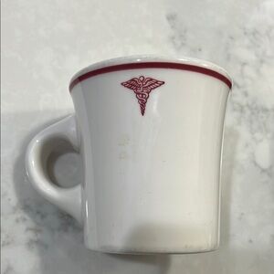 White Porcelain Mug with Red Casuceus